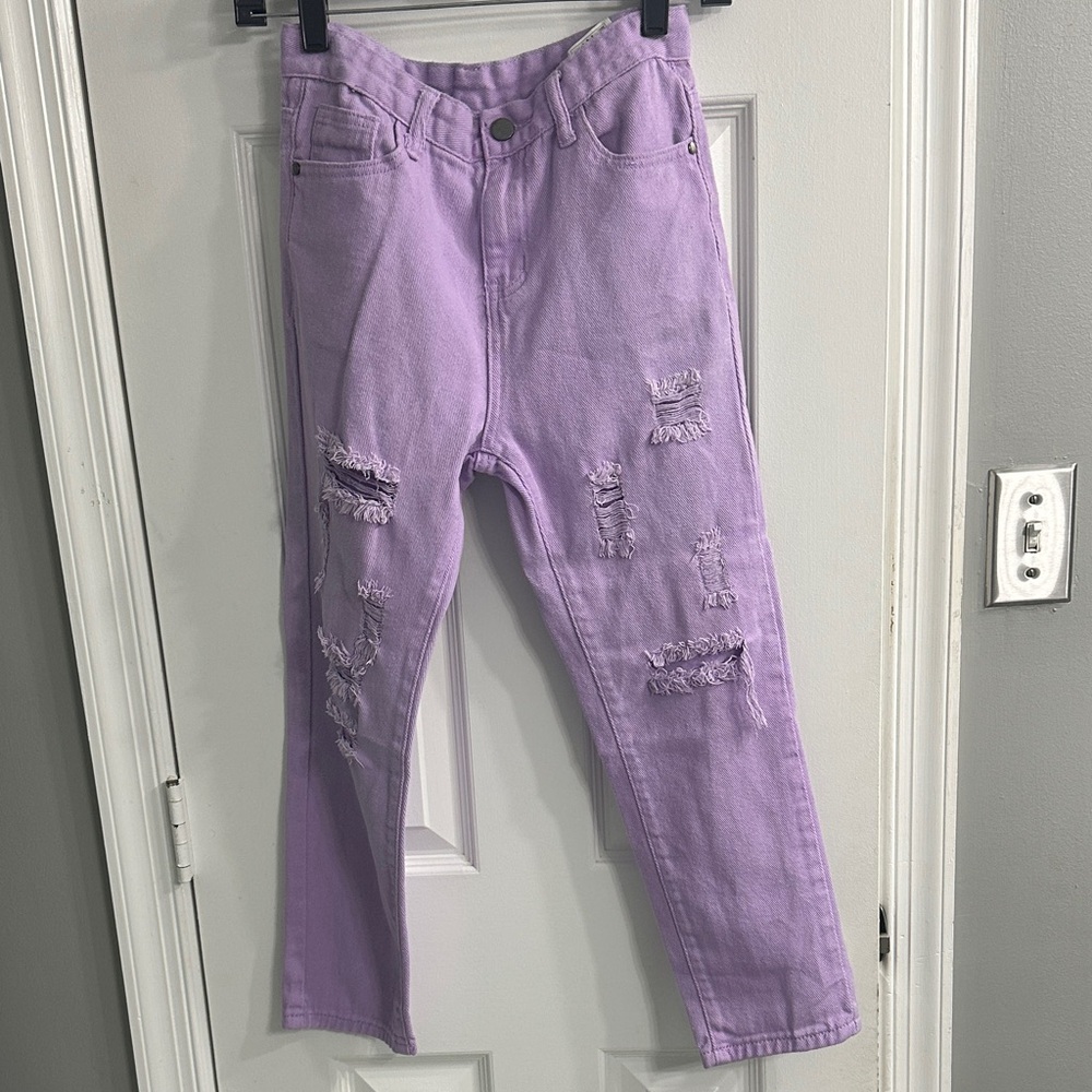 SHEIN Kids Purple Distressed Jeans